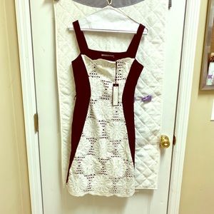 Debbie Shuchat Black & White Eyelet Lace Dress